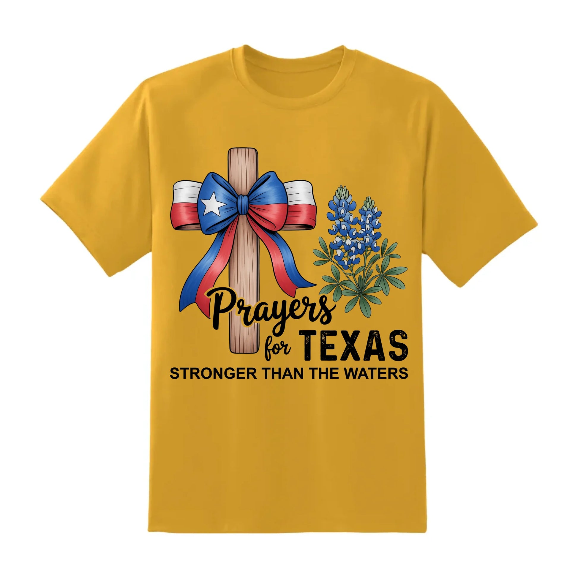 The Cross Prays for Texas – Stronger Than the Water T-Shirt - Custom Choo