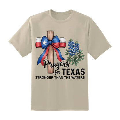 The Cross Prays for Texas – Stronger Than the Water T-Shirt - Custom Choo