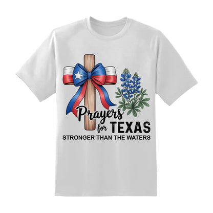The Cross Prays for Texas – Stronger Than the Water T-Shirt - Custom Choo