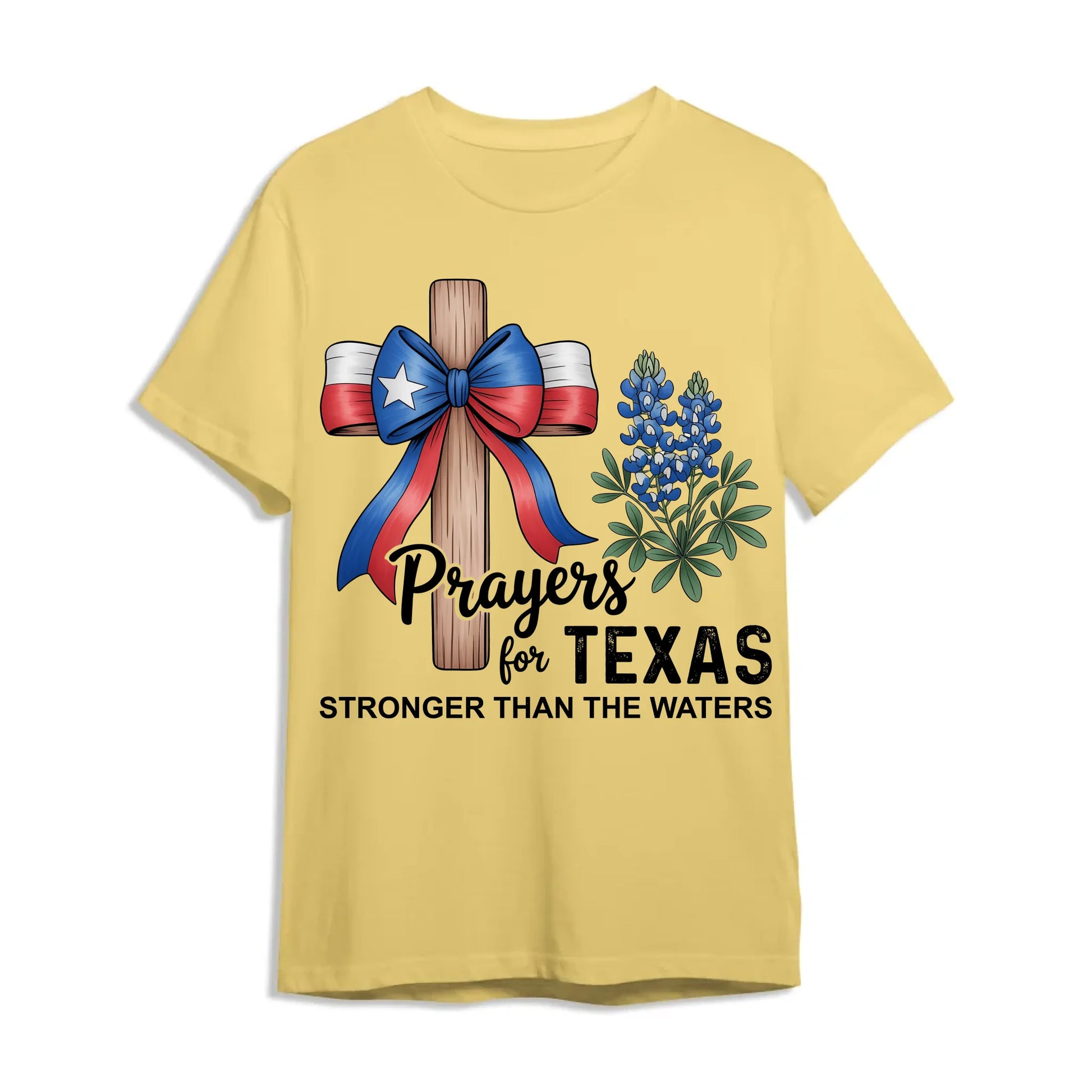 The Cross Prays for Texas – Stronger Than the Water T-Shirt - Custom Choo