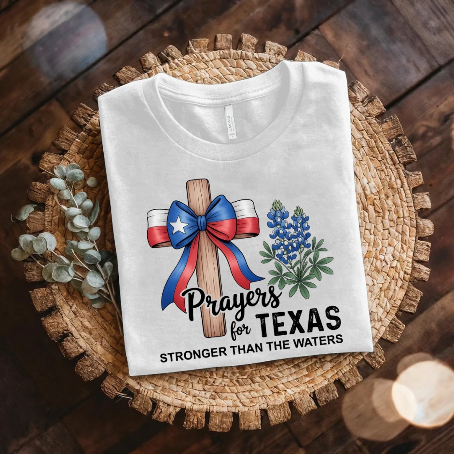 The Cross Prays for Texas – Stronger Than the Water T-Shirt - Custom Choo