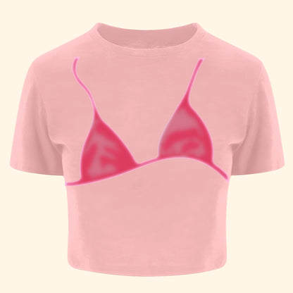Custom Name Baby Tee – Y2K Vibes with Bra Illusion Print - Custom Choo