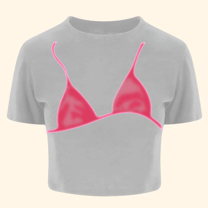Custom Name Baby Tee – Y2K Vibes with Bra Illusion Print - Custom Choo