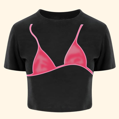 Custom Name Baby Tee – Y2K Vibes with Bra Illusion Print - Custom Choo