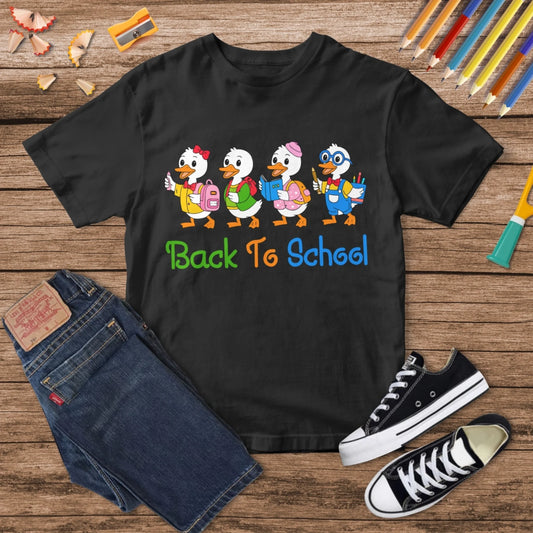 Back to School Baby Duck T-Shirt – Cute Tee for Kids - Custom Choo
