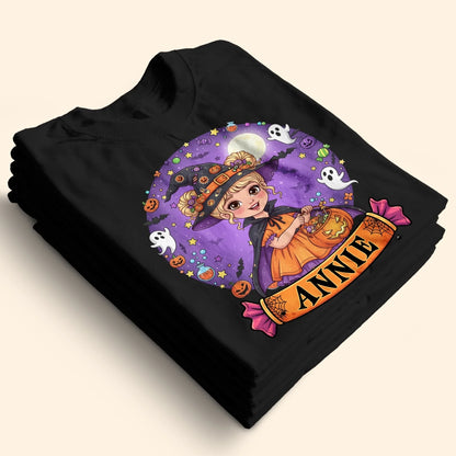 Cutest Little Witch – Personalized Kid’s Name Halloween Shirt - Custom Choo