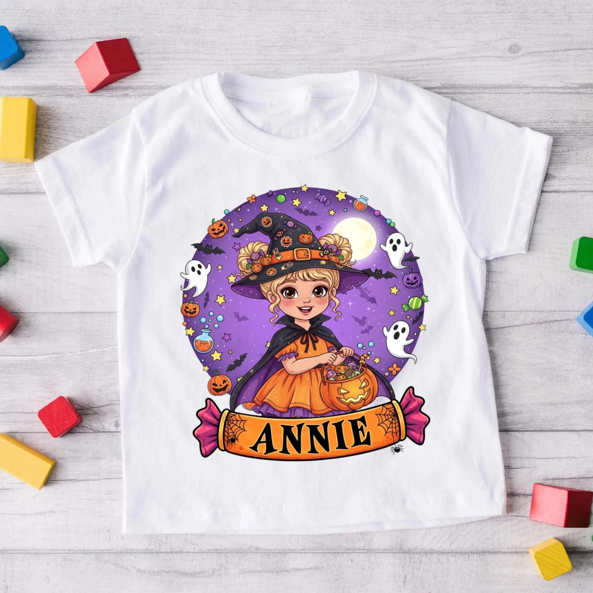 Cutest Little Witch – Personalized Kid’s Name Halloween Shirt - Custom Choo