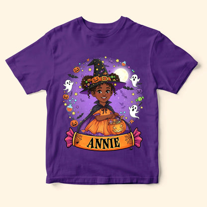 Cutest Little Witch – Personalized Kid’s Name Halloween Shirt - Custom Choo