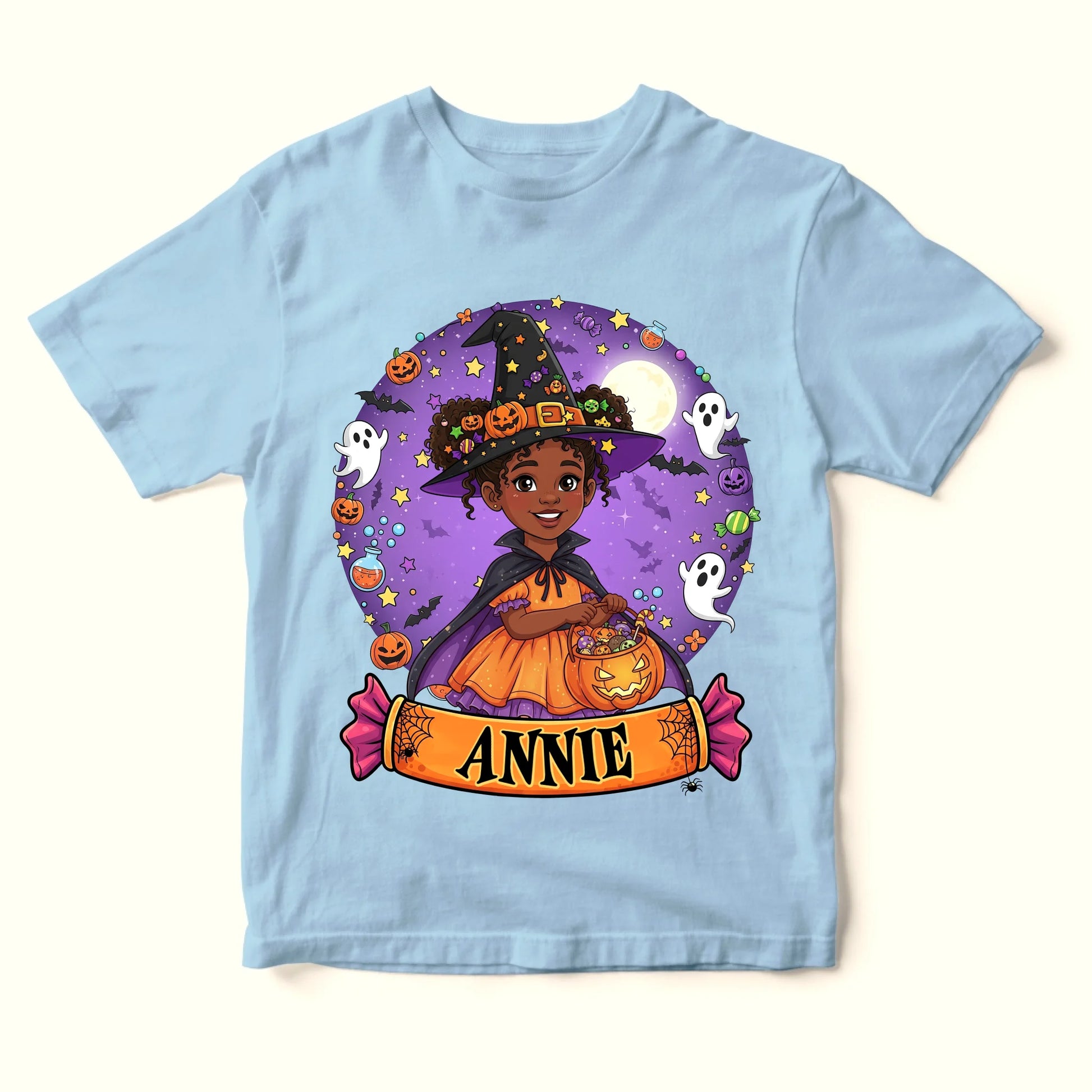 Cutest Little Witch – Personalized Kid’s Name Halloween Shirt - Custom Choo