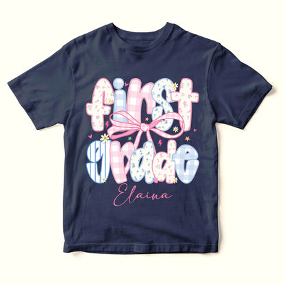 Custom Name & Grade Youth Tee – Back to School Bow Design, Custom Choo