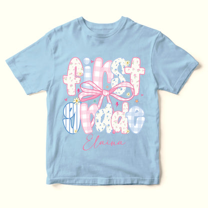 Custom Name & Grade Youth Tee – Back to School Bow Design, Custom Choo