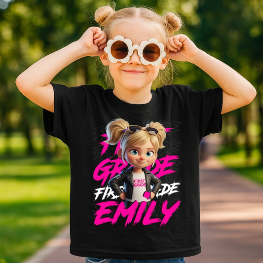 Personalized Back to School Youth Shirt – Custom Name & Grade, Custom Choo