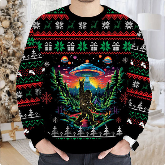 I Believe In Bigfoot  Christmas - Funny Ugly Christmas Sweater
