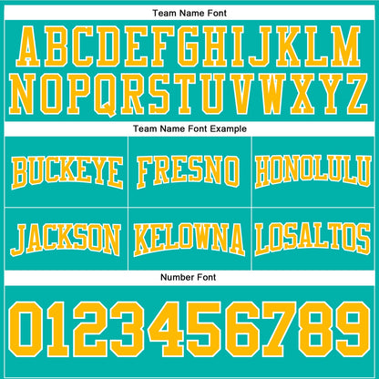 Custom Stitched Aqua Gold-White Football Pullover Sweatshirt Hoodie