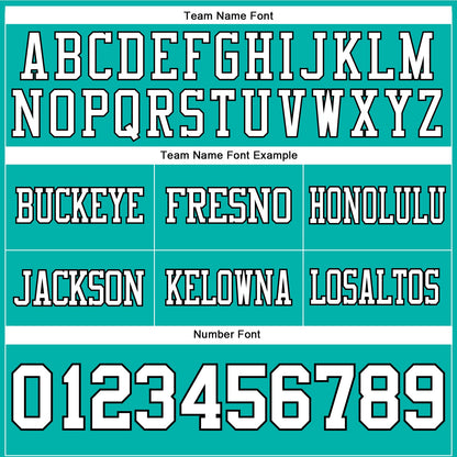 Custom Aqua White-Black Authentic Football Jersey