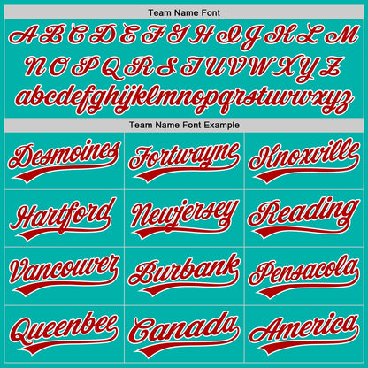 Custom Stitched Aqua Red-White Baseball Pullover Sweatshirt Hoodie