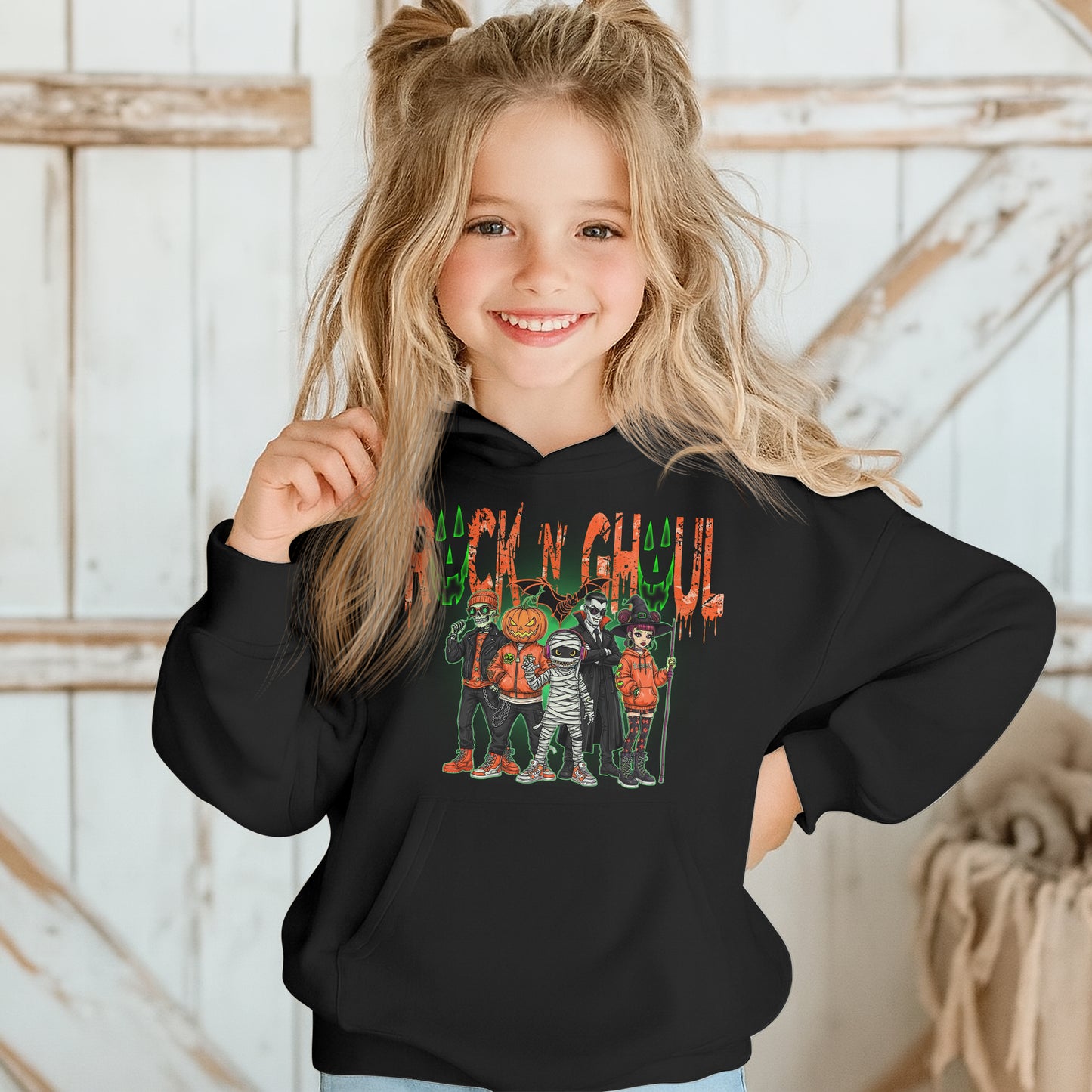 Rock 'N' Ghoul Tee - Rock Band Halloween Youth Hoodie Kid