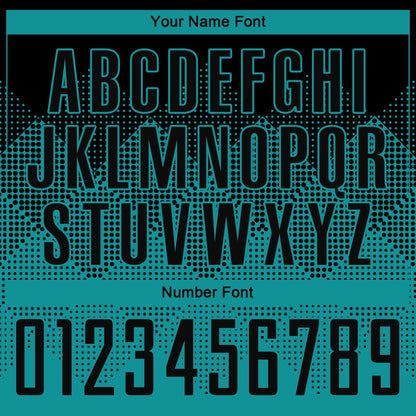 Custom Teal Black Round Neck Sublimation Basketball Uniform Jersey