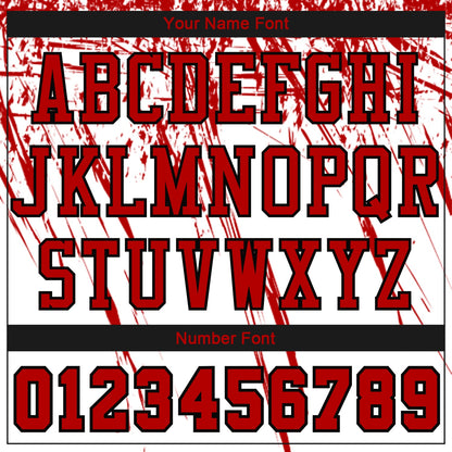 Custom White Red=Black Round Neck Sublimation Basketball Uniform Jersey