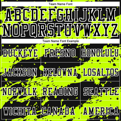 Custom Neon Green Black-White Round Neck Sublimation Basketball Uniform Jersey