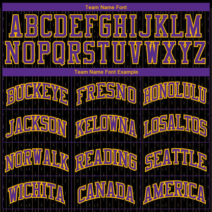 Custom Black Purple-Gold Round Neck Sublimation Basketball Uniform Jersey