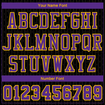 Custom Black Purple-Gold Round Neck Sublimation Basketball Uniform Jersey