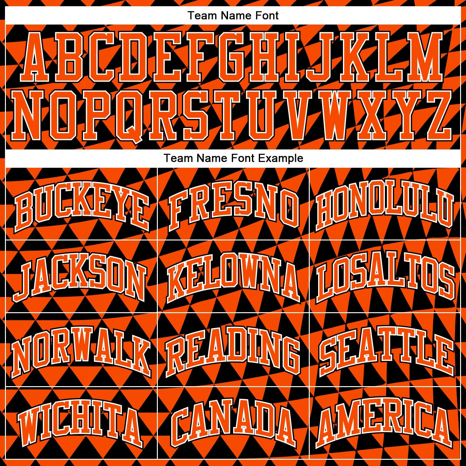 Custom Orange White-Black Triangle Shapes Round Neck Sublimation Basketball Uniform Jersey