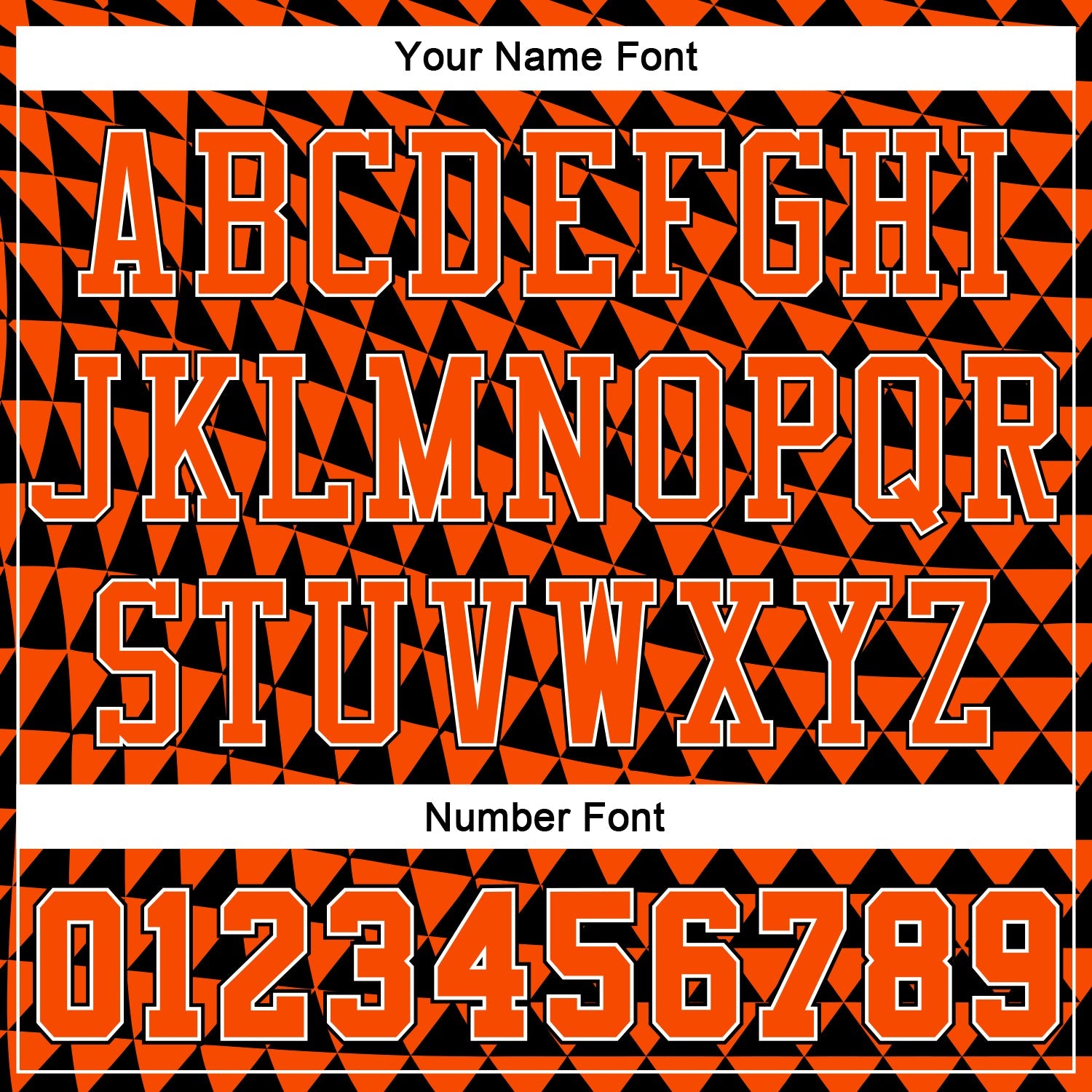Custom Orange White-Black Triangle Shapes Round Neck Sublimation Basketball Uniform Jersey