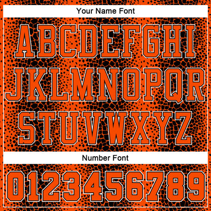 Custom Black Orange-White Animal Fur Print Round Neck Sublimation Basketball Uniform Jersey