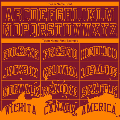 Custom Maroon Bay Orange Color Splash Round Neck Sublimation Basketball Uniform Jersey