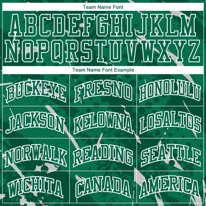 Custom Green White Bright Lines Round Neck Sublimation Basketball Uniform Jersey