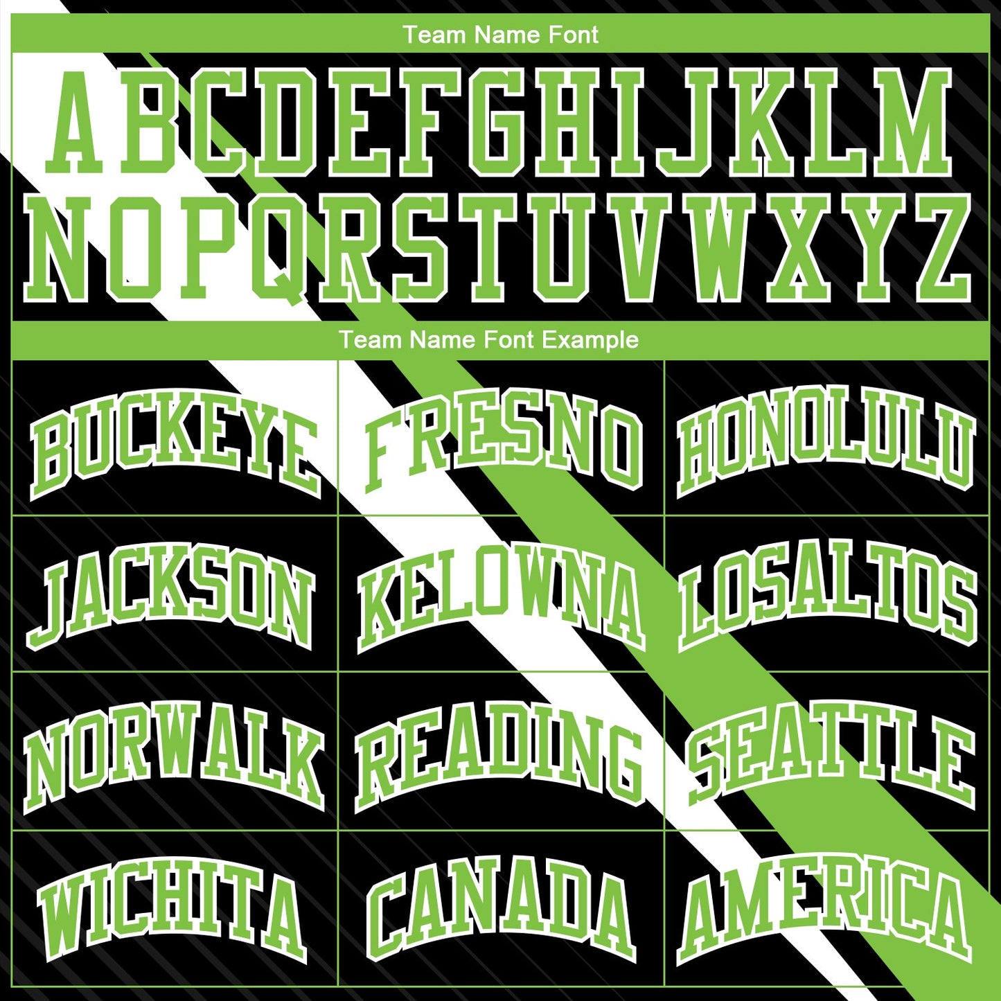 Custom Black Neon Green-White Diagonal Lines Round Neck Sublimation Basketball Uniform Jersey