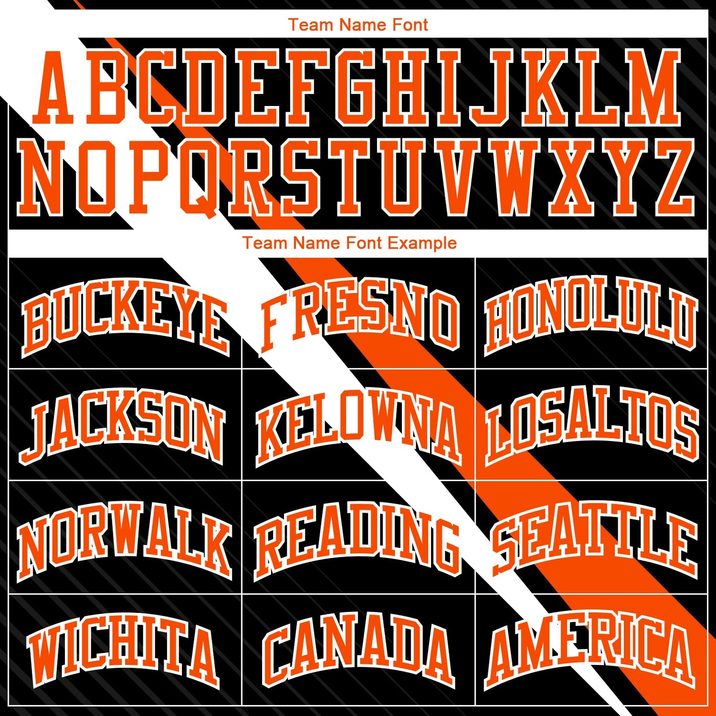 Custom Black Orange-White Diagonal Lines Round Neck Sublimation Basketball Uniform Jersey