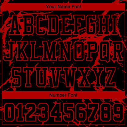 Custom Black Red Abstract Grunge Art Round Neck Sublimation Basketball Uniform Jersey