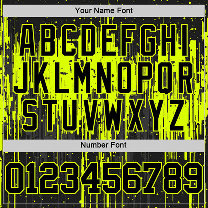 Custom Black Neon Green Dripping Splatter Art Round Neck Sublimation Basketball Set Jersey