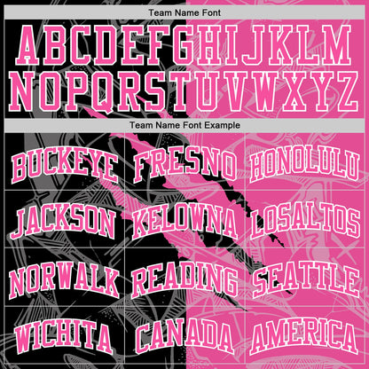 Custom Graffiti Pattern Pink Black-White Scratch Round Neck Sublimation Basketball Set Jersey