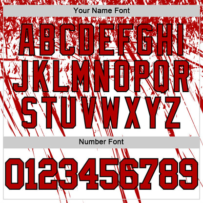 Custom White Red-Black Splash Round Neck Sublimation Basketball Set Jersey
