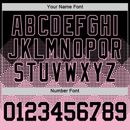 Custom Black Light Pink Gradient Square Shapes Round Neck Sublimation Basketball Set Jersey