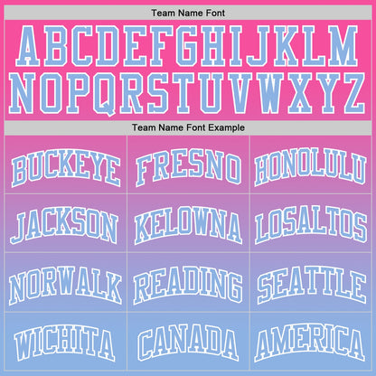 Custom Pink Light Blue-White Fade Fashion Round Neck Sublimation Basketball Set Jersey