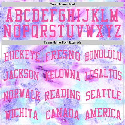Custom Tie Dye Pink-Purple Round Neck Sublimation Basketball Set Jersey