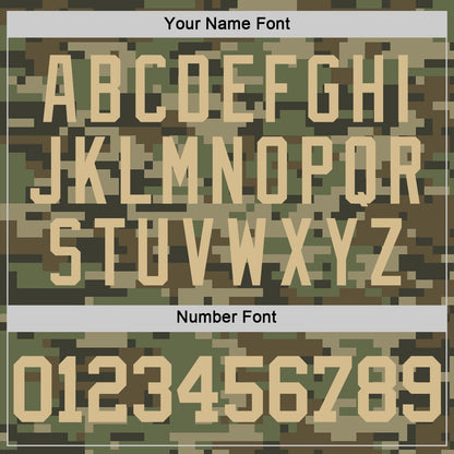 Custom Camo Vegas Gold-Olive Round Neck Sublimation Salute To Service Basketball Set Jersey