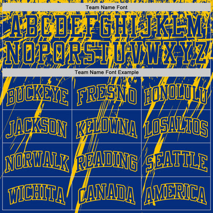 Custom Royal Yellow Splash Round Neck Sublimation Basketball Set Jersey