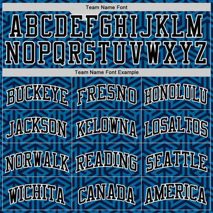 Custom Blue Black-White Arrow Shape Round Neck Sublimation Basketball Set Jersey