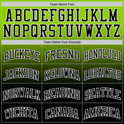 Custom Neon Green Black-White Fade Fashion Round Neck Sublimation Basketball Set Jersey