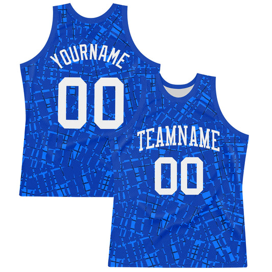 Custom Royal White Round Line Neck Sublimation Basketball Set Jersey