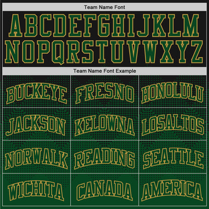 Custom Black Green-Old Gold Fade Fashion Round Neck Sublimation Basketball Set Jersey