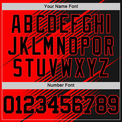 Custom Red Black Line Round Neck Sublimation Basketball Set Jersey