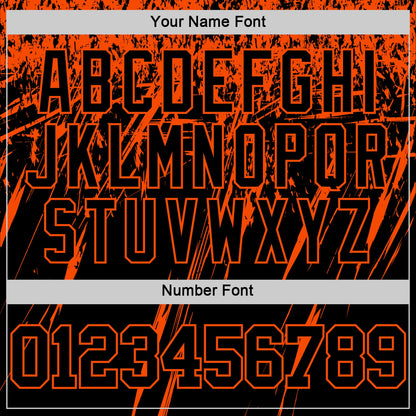 Custom Black Orange Splash Round Neck Sublimation Basketball Set Jersey