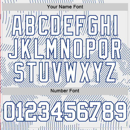 Custom White Royal Curve Lines Round Neck Sublimation Basketball Set Jersey