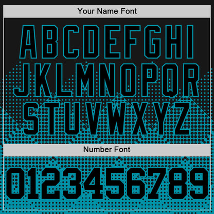 Custom Black Teal Gradient Square Shapes Round Neck Sublimation Basketball Set Jersey